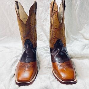 Hondo Boots exotic skin Men's Brown and Tan Cowboy Boots.